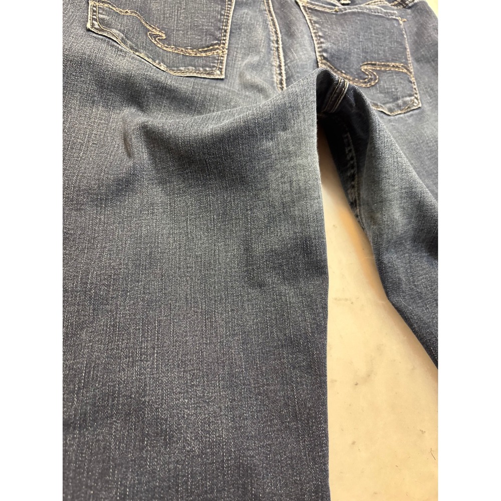 Silver Jeans Co Avery Straight Leg Jeans Dark Wash Frayed Hem Women's Size - Picture 10 of 12